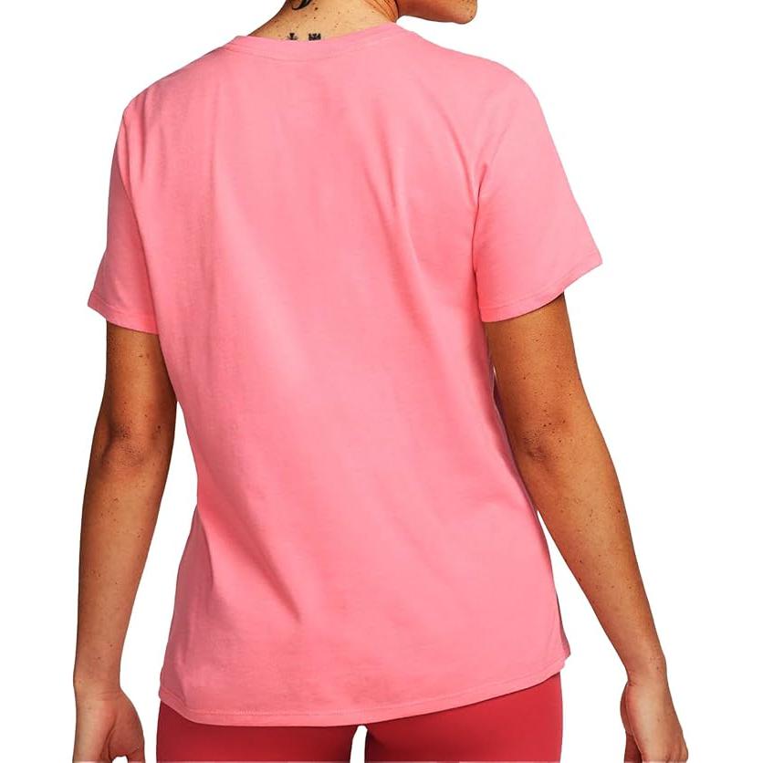Nike Swoosh Solid Logo Print Casual Running Breathable Sports Crew Neck Short Sleeve T-Shirt Women Tops Peach DJ0931-668