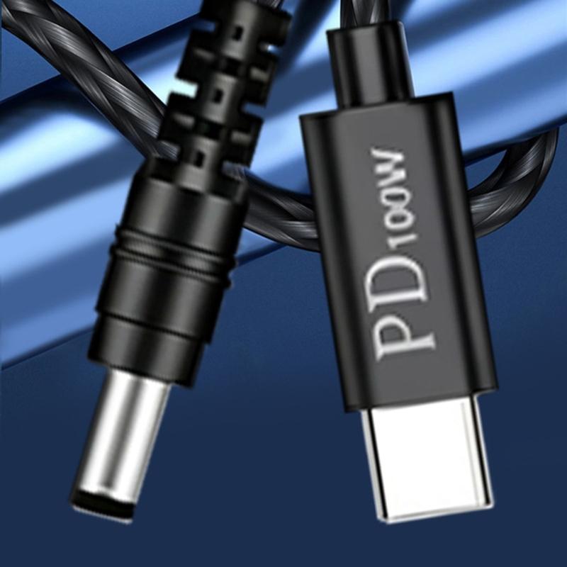 Type C To DC5521 Charging Cable 5.5x2.1mm 5.5x2.5mm Straight Angled Design Adapter Cord Flexible Power Supply