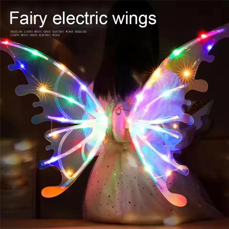 Xmas LED Lights Up Butterfly Wings Colorful Glowing Butterfly Wings Christmas Decoration Holiday Gift Novelty Lighting Party