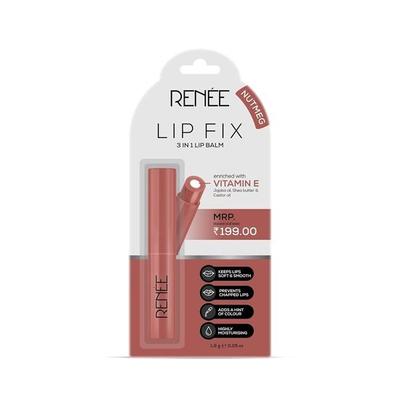 RENEE Lip Fix 3-in-1 getönter Lippenbalsam 02 Muskatnuss 1,6 g, heilt, hellt auf und pflegt | Dual-Core-Pflege, angereichert mit Vitamin E und für rissige, trockene Lippen