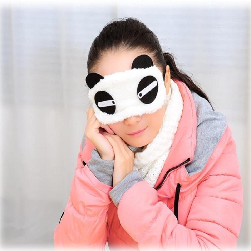 Máscara de ojo de Panda, sombra de ojos, gafas de algodón para dormir, antifaz para dormir, cuidado de la cubierta de los ojos