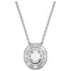 Mesmera Octagon Cut Design Rhodium Plated Necklace Women's Silver 5669915BIANCO