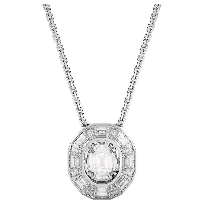 Swarovski Mesmera Octagon Cut Design Rhodium Plated Necklace Women s Silver 5669915BIANCO серебряный