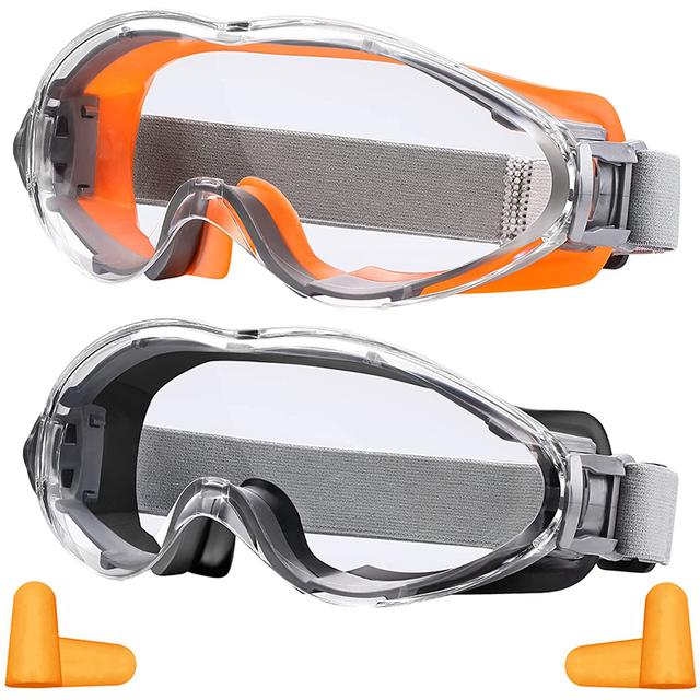 

2 шт. Защитные очки, противоударные рабочие брызгозащитные пылезащитные очки, защитные защитные пылезащитные для охоты и стрельбы