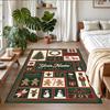 Christmas Custom Name Printed Square Area Rug Soft Non Slip Floor Carpet For Bedroom Holiday Gift