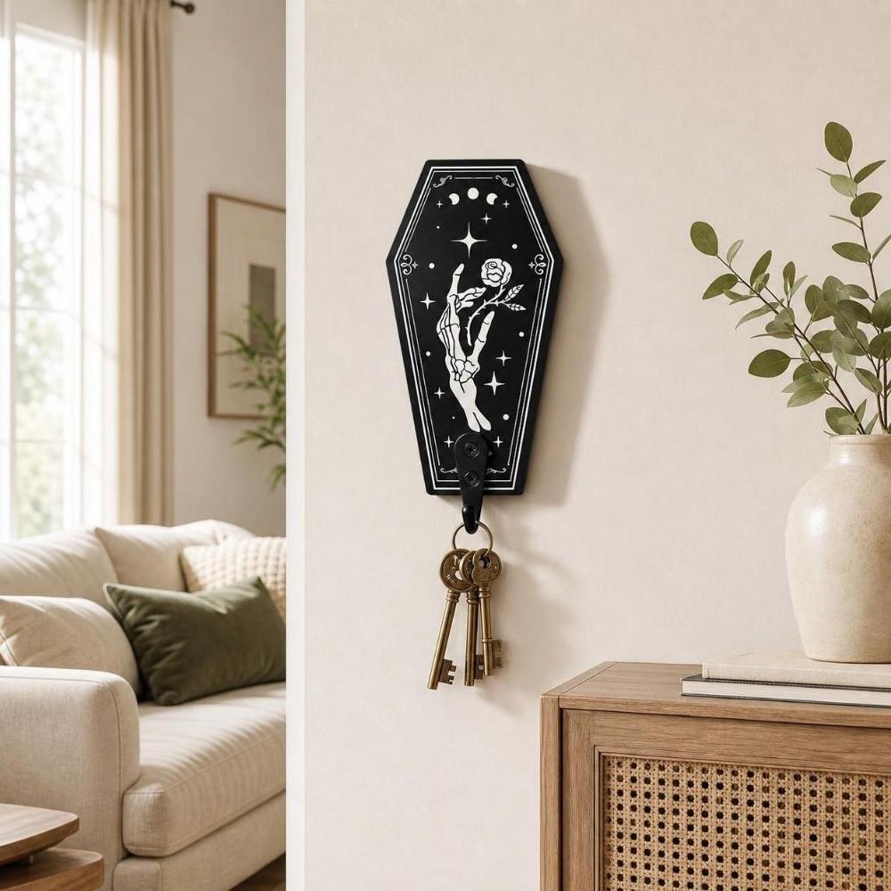 Star Moon Wall Mounted Hook Flower Wall Hanging Hooks Home Decor Halloween Skeleton Hook  Hallway