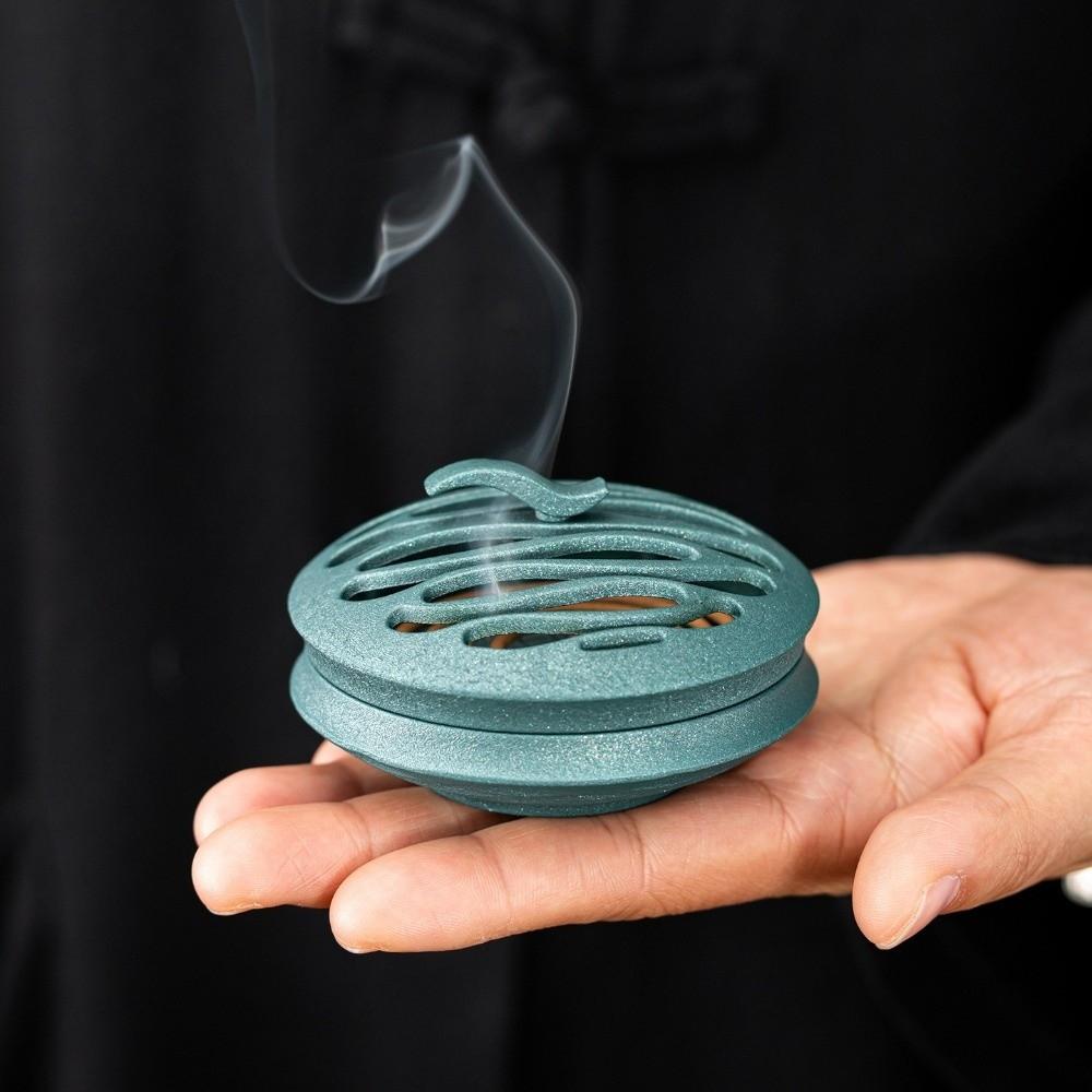 Durable Zinc Alloy Incense Burner Hollow Design Sturdy Fragrance Censer Minimalist Aromatherapy Stove Home Decor