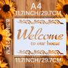 4PCS Home Welcome Stencils Set, Reusable Plastic Painting Templates for Wood, Wall & Farmhouse Decor, Family Love Quotes Stencils