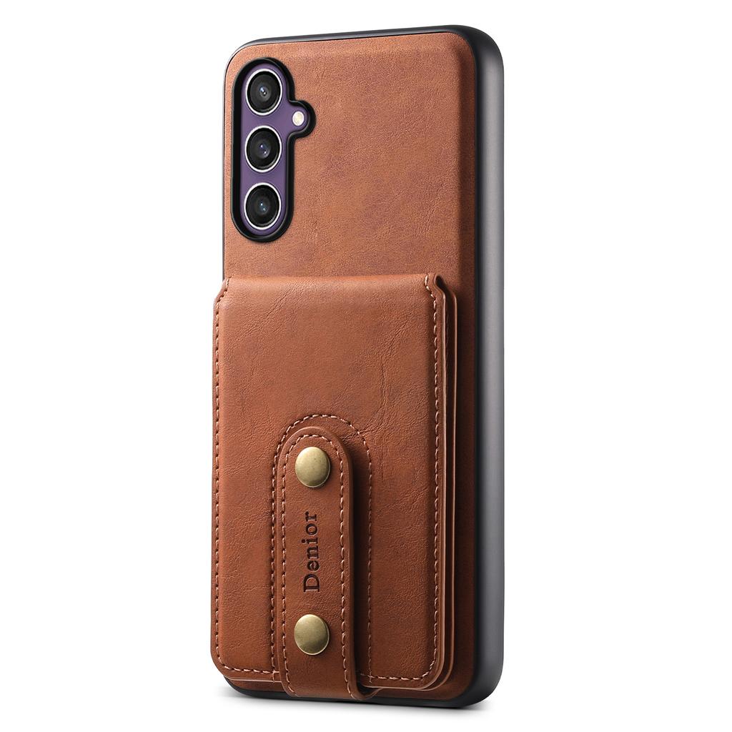 DENIOR D14 For Samsung Galaxy S24 Magnetic Case Card Slots Kickstand Phone Cover