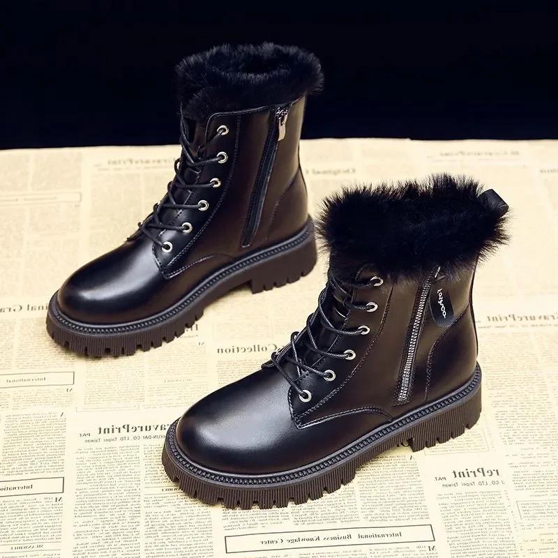 Fashion White Platform Boots Gothic Punk Shoes Women Winter Leather Booties Woman Fashion Designer Ankle Boots Botas Mujer