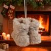 Christmas Boot Ornament Fuzzy Shoes Christmas Tree Hanging Ornaments Soft Plush Winter Boots Pendant for Home Office Decor