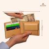 Premium Italian Leather Wallet with Coin Tan Genuine Holds 4 Cards [MASSENI] Men's Bi-fold Pocket, Color, Leather, Lightweight, (Tan)