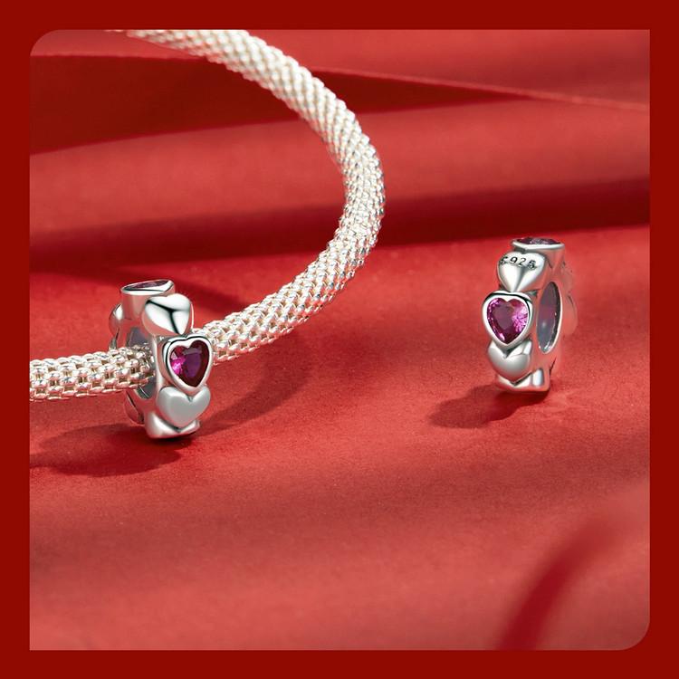 S925 Silver Silicone Positioning Bead Spacer Accessories, Personalized Retro Versatile Diy Bracelet Beads Loose Beads