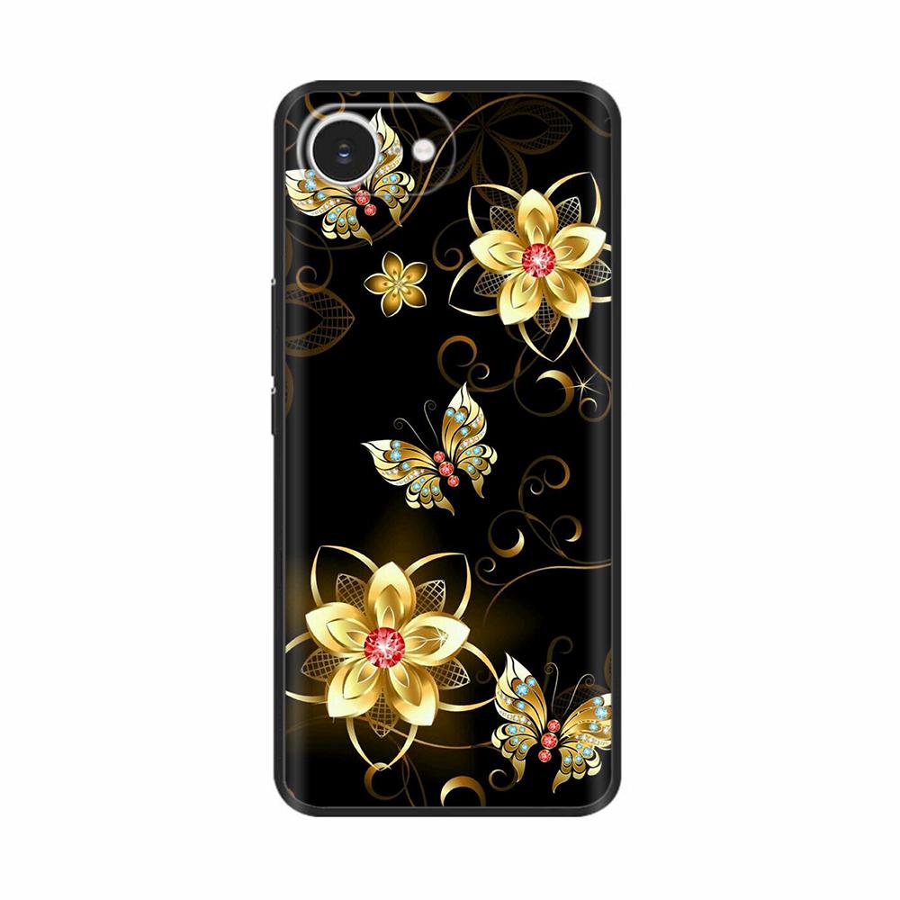 Luxus Silikon Hülle Für iPhone 16e SE 2025 Rückabdeckung auf Für Apple SE4 iPhone 16E A3409 Handy Hüllen Blumen Bemalte Hüllen Schale