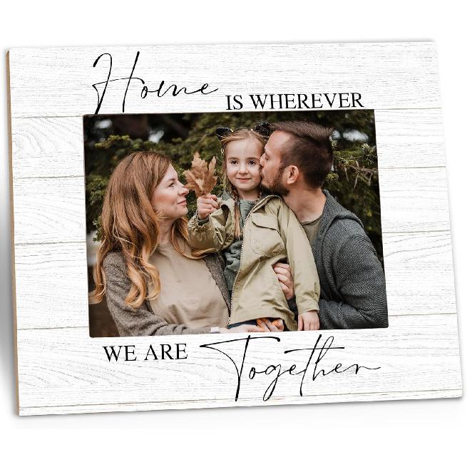 Family Picture Frame Gifts - The Best Things in Life Are the People We Love - Friends Wooden Photo Frame 5x7 for Tabletop or Wall Hanging White 1