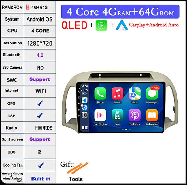 QLED Screen DSP For Nissan March 2002 - 2010 Android 14 Car Radio GPS Multimedia Video Player Stereo Navigation