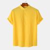 Summer Men's Stand-Up Collar Casual Short Sleeve Shirt Beach T-Shirt Men's Clothing