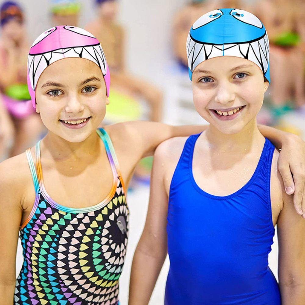 Waterproof Swimming Equipment Silicone Children's Pool Cap Cute Swimming Cap