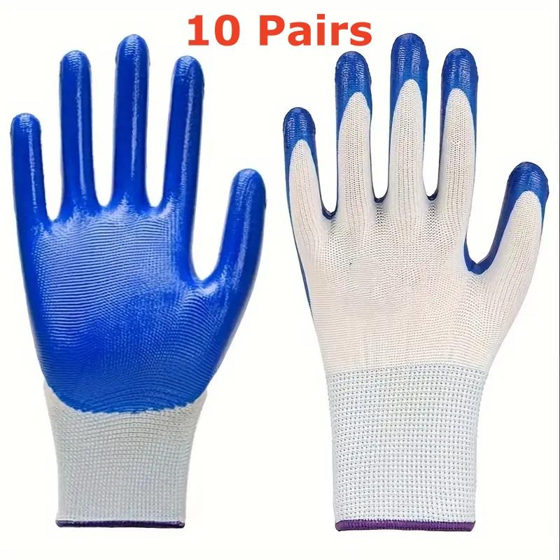 20PCS Nitrile Coated Safety Work Gloves Non-Slip Durable Light Duty Gloves Unisex Household Yard Farm Warehouse Gardening Gloves