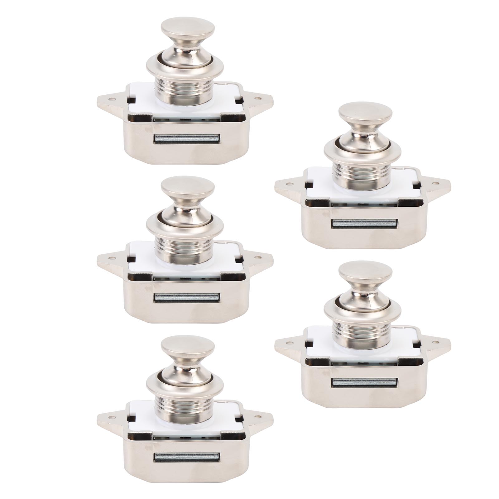 

Cabinet Door Push Button Latch Zinc Alloy Exquisite Cupboard Door Knob Latch Lock for RV Motorhome Black Pearl Nickel
