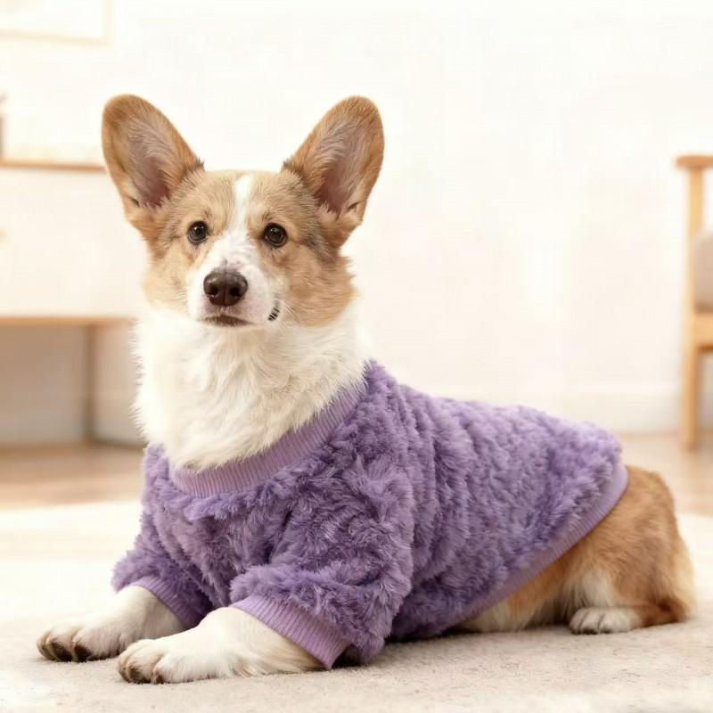 Warm Double-Sided Fleece Dog Sweater Small Breeds Winter Home Wear Cozy Pet Clothing Corgi Schnauzer Teddy