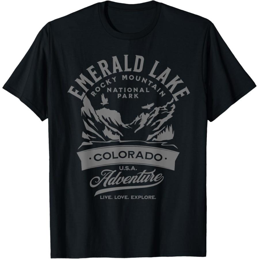 

Emerald Lake Rocky Mountain National Park Colorado Design T-Shirt XXXXXL чёрный