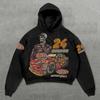 Street Trendy Brand Skull Pullover Sweater Digital Printing Casual Loose Hooded Sweater