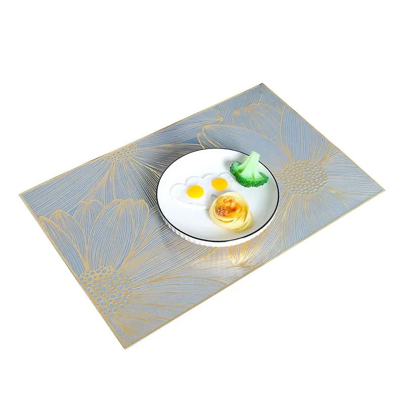 PVC Blumen Platzset Bunter Floraler Untersetzer Hitzebeständige Matte Hochzeitsfeier Deko Heimküche Esstisch Dekoration