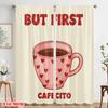 2pcs 2D flat printing Drapes But First Cafecito Hearts Polyester Without Electricity 0 Use for Holiday Family Portraits Party