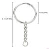 150Pcs Silver Screw Eye Pin Key Chains With Open Jump Ring Chain Extender Eye Pins Split Keyring Jewelry Making Findings