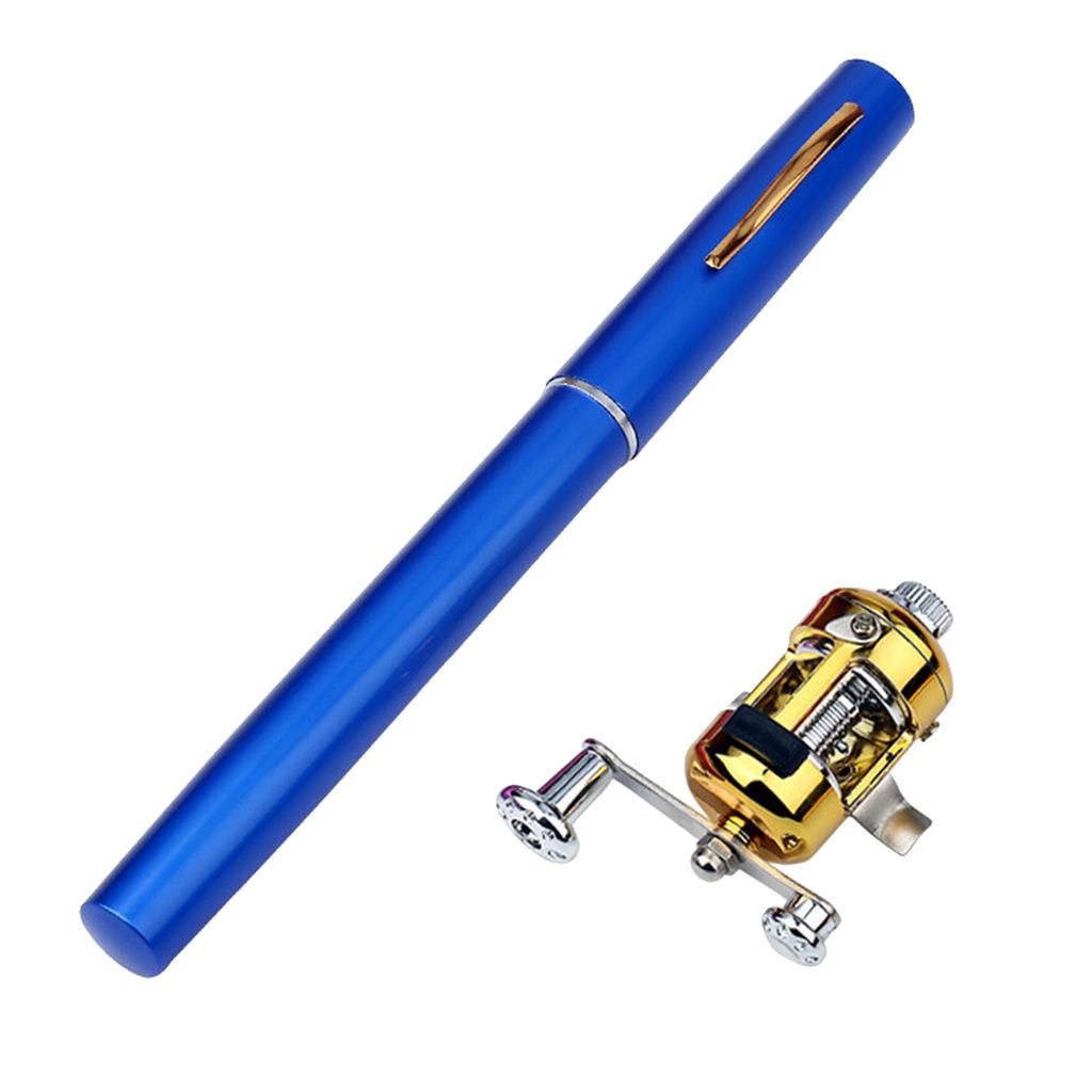 Pocket Telescopic Fishing Tackle Rod Aluminum Alloy Fiberglass Pole Reel