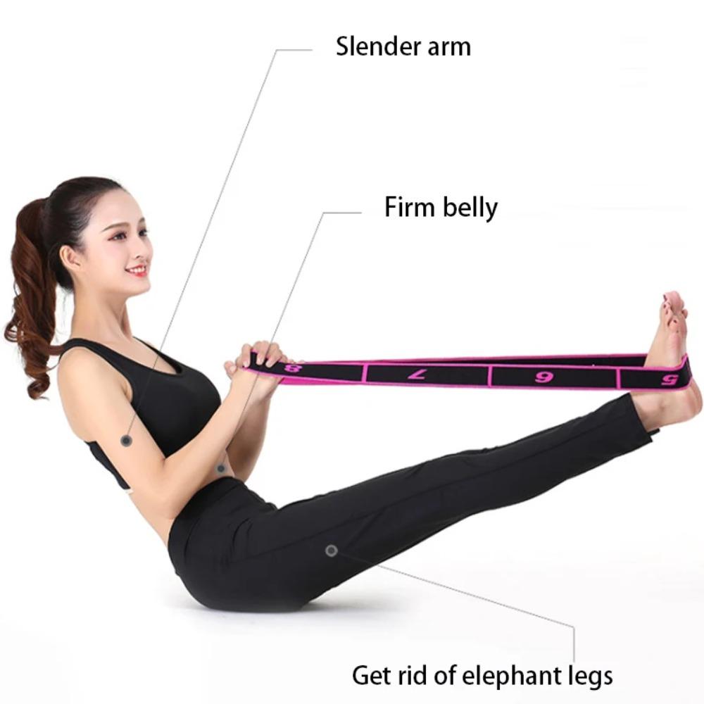 Digital Dance Resistance Bands 8 Section Yoga Pull Strap Durable Yoga Stretching Belt