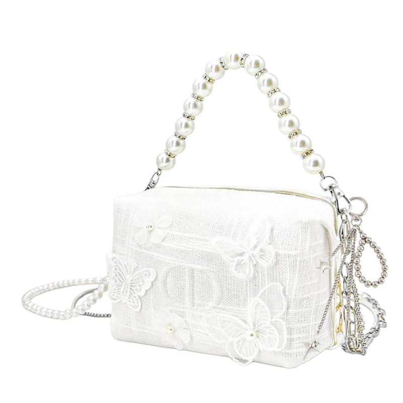 DIOR DIY Style Cosmetic Bag Butterfly Love Flower Gift Box, Hand-held on one shoulder, portable for storage, high-end, artistic style,