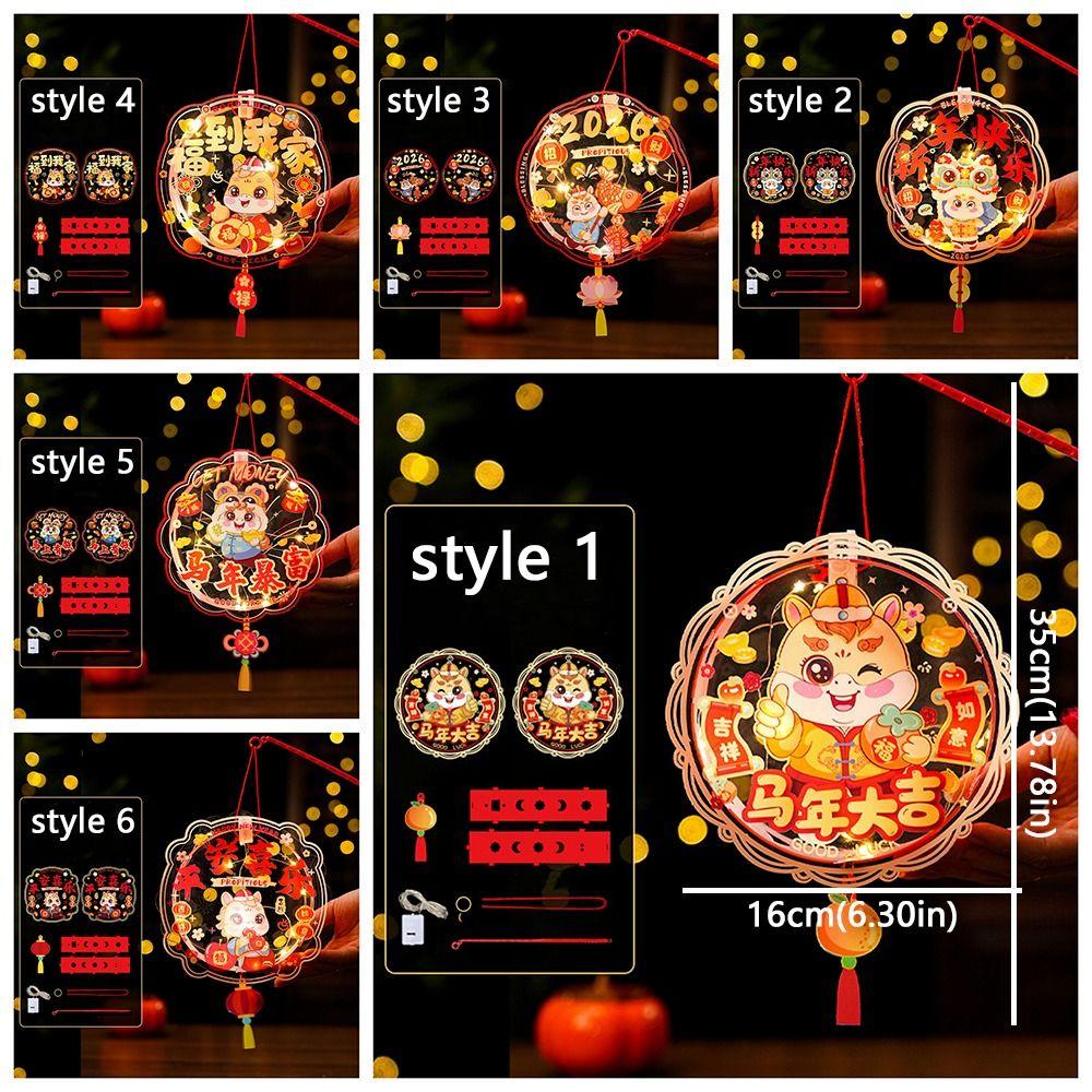 With Tassel Chinese New Year Lanterns Cartoon DIY Handheld Lantern Children's Activity