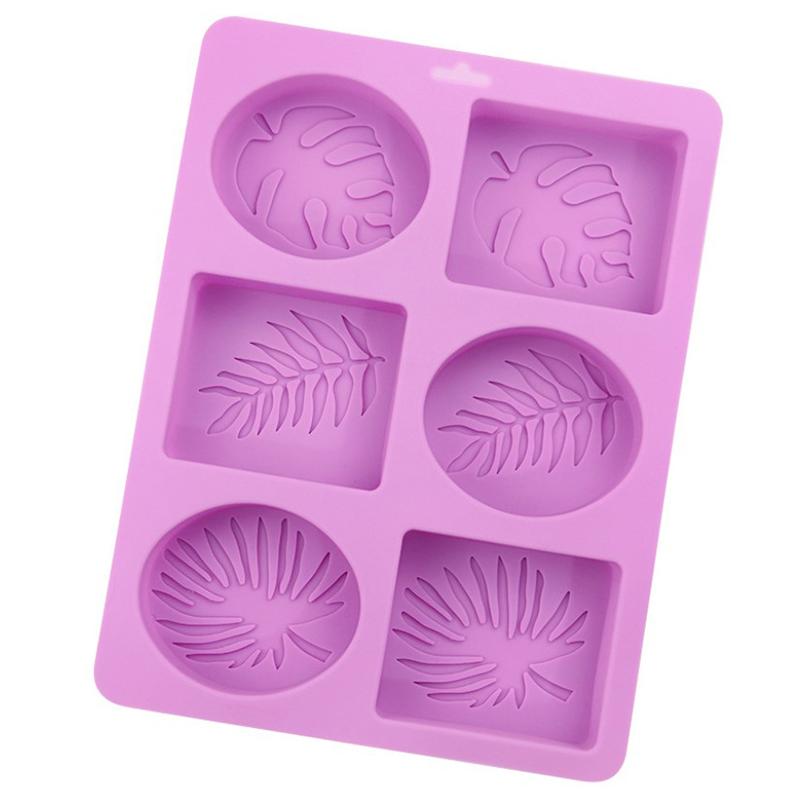 6 dutin Čtvercové oválné listy Ručně vyráběná forma na mýdlo Forma na dort Forma na svíčku