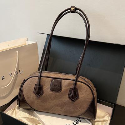 Foreign-Style Texture Shoulder Bag Women'S Bag Popular Baguette Underarm Bag Retro Large-Capacity Commuter Underarm Bag
