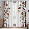 Floral Butterfly Print Curtains, Pastoral Style, Decorative Curtains, Bedroom, Living Room, Kitchen, Window