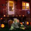 Green Face Halloween Yard Decoration with Red Light Detail, ABS Ground Insert Accent for Porch, Lawn, and Entryway Party Display, 1 Piece