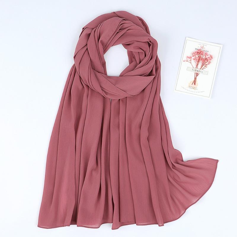 Monochrome natural wrinkled chiffon headscarf breathable pleated bag headscarf YW breathable sunscreen