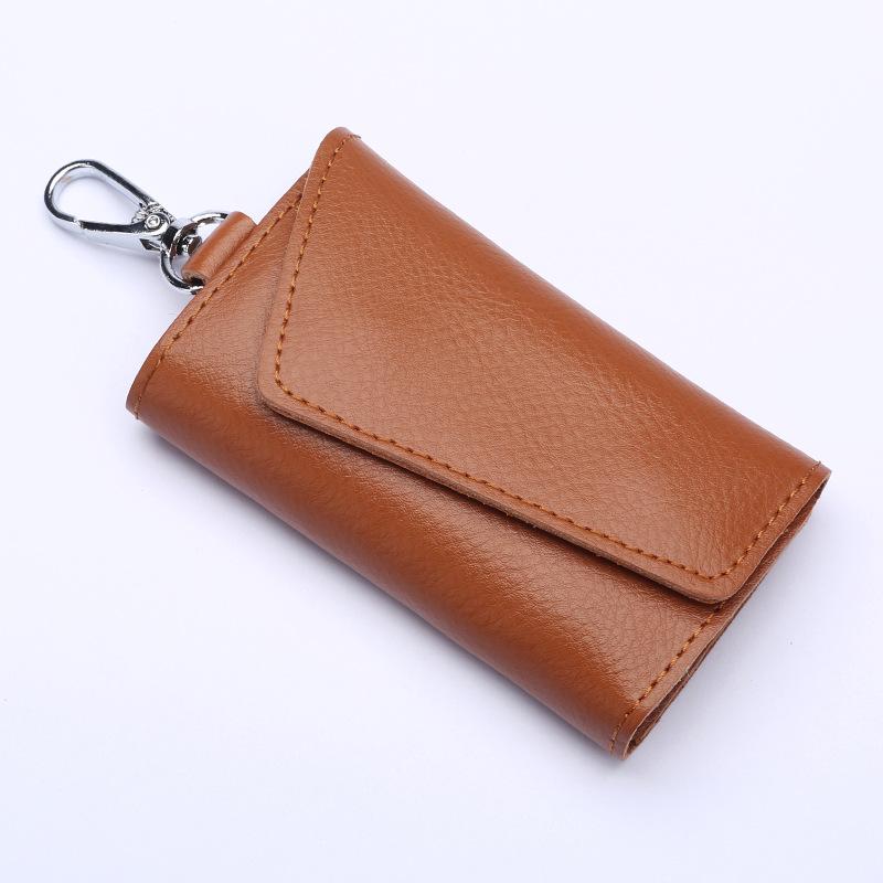 Men's and Women's Genuine Leather Car Key Case and Fashion Key Chain