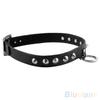Punk Gothic Black Faux Leather Choker Cross Spike Rivet Buckle Collar Necklace