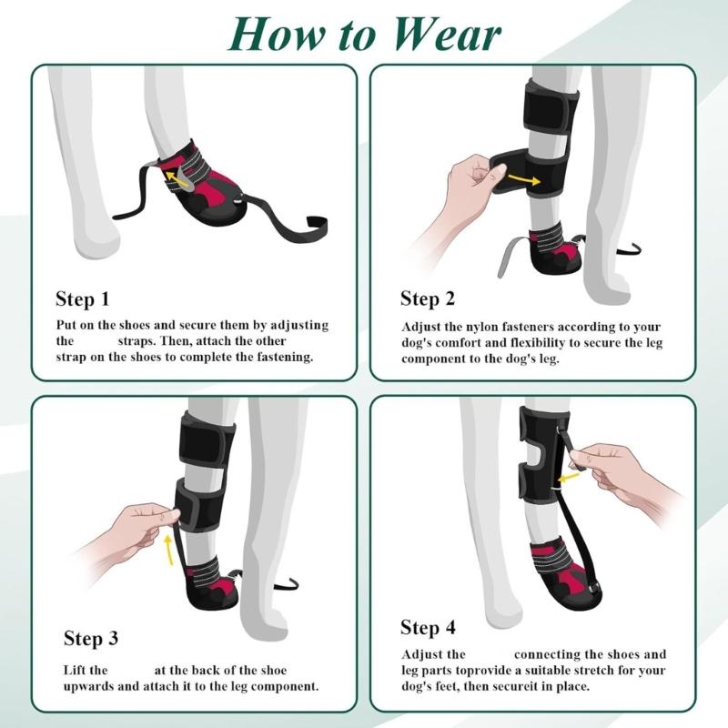 Drop Foot Brace with Reel(No Knuckling Boot Brace) for Dog Corrective Dog Shoes to Safely Lift Toes for foot Issue