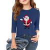 Children's 3/4 Sleeve Independence Day Printed Round Neck Casual T-shirt