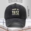 1972 Text Pattern Baseball Cap Retro Distressed Casual Hat Unisex Hip-Hop Hat