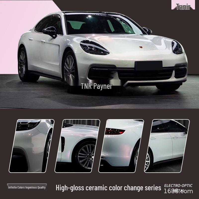 Super Bright Ceramic White To Purple Car Wrap: Durable Color-Changing Film for Body, Roof, and Hood