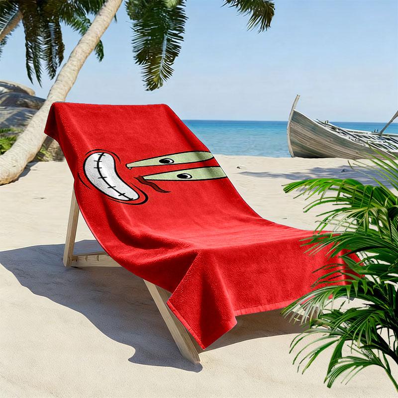SpongeBob SquarePants Print Beach Towel, Large Soft Quick Dry Towel for Beach Camping Swimming