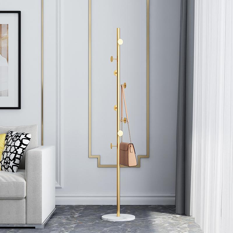 Light Luxury Coat Rack Room Vertical Clothes Hanger Floor-Standing Bedroom Home Indoor Clothes Hanger Metal Does Not Take Up Space Storage