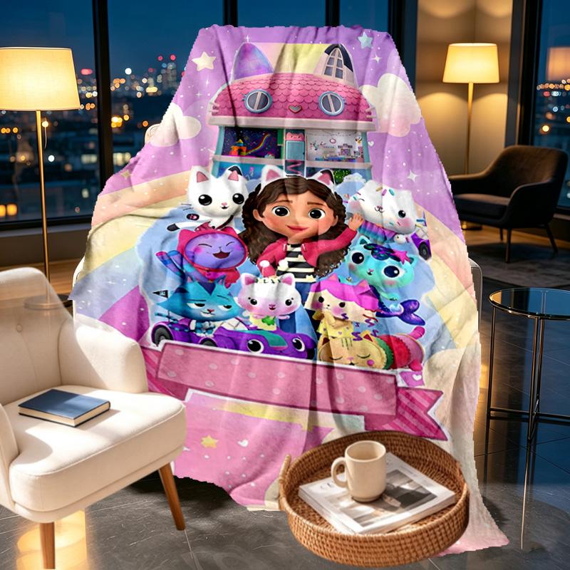 Gabby's Dollhouse Print Blanket - Soft & Comfortable, for Bedroom, Travel, Sofa, Home Decoration - Birthday Christmas Gift for Friend