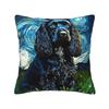 A Cocker Spaniel Puppy Starry Night Square Pillowcase Pillow Cover Cushion Decor Comfort Throw Pillow for Home Living Room