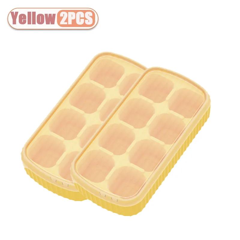 1-4PCS Food Grade Silicone Ice Cube Tray Lid Popsicle Maker Mold Food Freezer Storage Easy Release Soft Ice Tray for Kitchen